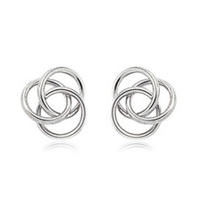 Carla - Nancy B Sterling Silver 925 Love Knot Stud Post Earrings NOS picture