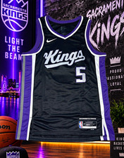 Nike Sacramento Kings De'Aaron Fox #5 Icon Dri-FIT Jersey Men's 48 Black NBA picture