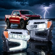 Pair VLAND For 2022-2024 Chevrolet Silverado 1500 Full LED Headlights Front Lamp picture