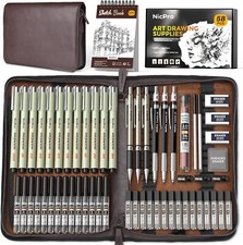 58 PCS Art Drawing Supplies Kit in Leather Case, Art Mechanical Pencil Set with  picture
