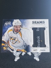 2013-14 PANINI PRIME Seth Jones SEAMS INCREDIBLE NECKLINE TAG ROOKIE RC /10 picture