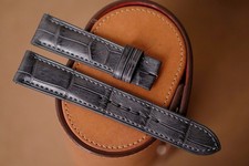 Handmade Gray Leather Glashutte Original Strap size 20 or any size picture