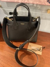 Lightly used Burberry Banner Small Black Leather Tote Crossbody Derby Bag Purse picture