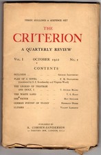 The Criterion ; A Quarterly Review vol.I No.I October 1922 picture