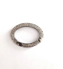 Pave diamond clasp 925 sterling silver diamond clasp oval shaped clasp jewellery picture