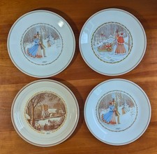 Vintage Corelle Christmas Plates Lot of 4 1983 1987 1988 Winter Holiday 10