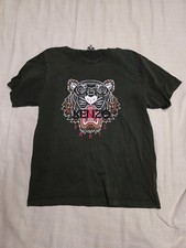 Kenzo Paris Tiger Graphic T Shirt Mens XL Olive Green Short Sleeve Logo Tee picture