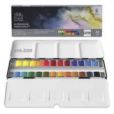 Winsor & Newton Professional Watercolor, Set of 24 Complete Travel Tin Half Pans picture