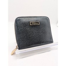 Authentic Furla Black Saffiano Leather Zip Around Wallet picture