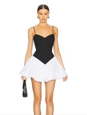 $160 REVOLVE Bardot Contrast Poplin Bubble Mini Dress Size XS NWT picture