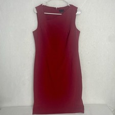 The Limited Women’s Cranberry Sleeveless Structured Slant Neck Dress Sz 10 picture