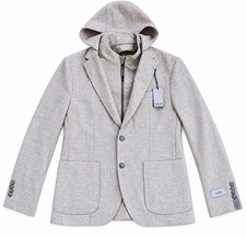 Giasone Austin Hood Men’s Blazer 38R Oatmeal Mix Detachable Hood NWT $350 picture