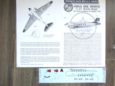 DOUGLAS DC-3 WORLD WIDE AIRWAYS ARCTIC ROSE WHISKEY JACK DECALS 1/144 picture