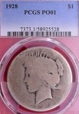 PCGS PO-1 1928 LOWBALL POCKET PIECE PEACE DOLLAR picture