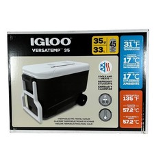 Igloo Versatemp 35 Thermoelectric Travel Cooler 45 Can Capacity 12V DC Black NEW picture