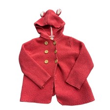 Baby Boden Coral Knit Bear Ear Hooded Cardigan Jacket Kids 3-4Y 104cm picture