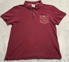 Lacoste Live Medium Polo Shirt Crocodile Pocket Logo Burgundy Red Lve Pique picture