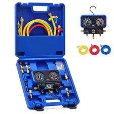 OMT 3-Way AC Manifold Gauge Set for R410A R32 R22 R454B, 5ft Hoses picture