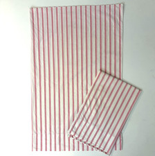 Two Vtg Springmaid Pink Striped Candycale Combed Percale Standard Pillowcases picture