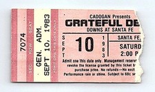 Grateful Dead Concert Ticket Stub September 10 1983 Santa Fe New Mexico picture