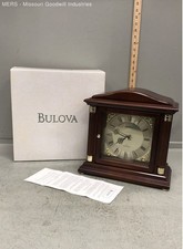 Bulova B1843 Westminster Chime Mantel Clock Wood Case Roman Numeral Quartz picture