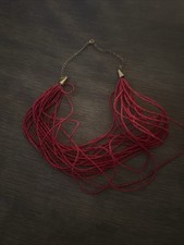 red multi line necklace picture