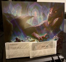 MTG The Hobbit Treasures of Smaug Scene Set Sealed Foils Art Cards Easel picture