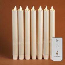 Luminara Flameless LED Battery Operated Wax Taper Candles with Remote 9.5“ Ivory picture