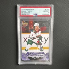 Upper Deck 2023-24 Series 1 UD Canvas Young Guns Brock Faber Wild #C101 RC picture