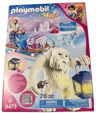 Playmobil Magic #9473 Yeti, Flicker Lantern, Sleigh,  3 Figure  26 PC Sealed Box picture