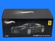 Hot Wheels Elite Ferrari F12 1:43 Scale Black Diecast Replica Sports Car Model picture