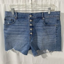 NWT Loft Jean The Cut Off Shorts Womens 30 High Rise Raw Hem Distressed picture