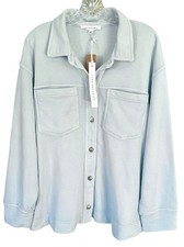 Jane & Delancey Women's Button Down Shirt Top Garment Dye Plus Size 2X Blue picture