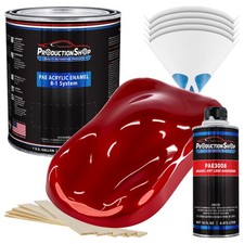 ProductionShop High Gloss Radiant Fire Red Pearl Acrylic Enamel Gallon Kit Paint picture