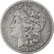 1897 O Morgan Silver Dollar F Fine $1 Coin Collectible picture