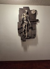 Huge Finesse Originals MCM Brutalist Wall Sculpture - Man & Moon - Oakland PU picture