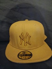 NY Yankees New Era 59Fifty Brown Baseball Fitted Hat Cap 7 1/8 Wool New York MLB picture