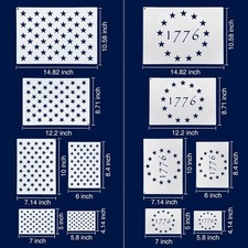 WISYOK American Flag 50 Star Stencils and 13 Stars 1776 Templates, American Flag picture
