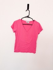 Vintage Real Clothes Saks Fifth Avenue Pink V Neck T Shirt Small 100% Cotton picture