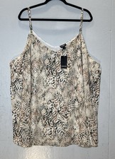 Torrid Sophie Cami Tank Top Plus 5X Size 5 Animal Print Chiffon VNeck Blouse NWT picture