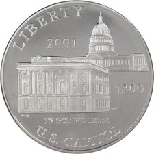 2001 P U.S. Capitol Visitor Center Commemorative Silver Dollar Proof picture