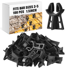 100 Pcs Snap Rebar Chairs Plastic Heavy Duty Spacer Fits Bar Sizes 3-5 Plastic R picture