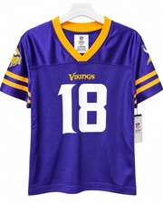 NFL Team Apparel Minnesota Vikings Jersey Boys XS 4/5 Justin Jefferson NWT picture