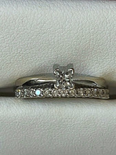 Helzberg Diamonds 14K/10K White Gold Princess Diamond Bridal Set Ring 6 picture