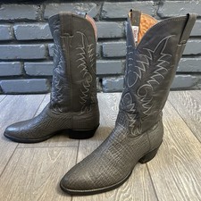 Nocona Vintage Gray Western Cowboy Boots Mens 9 D picture