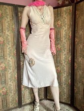 1930s/40s Baby Pink Bias Cut Slip Dress, Size M-L picture