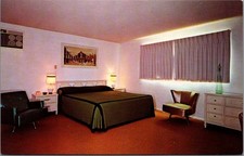 Vtg Desert Holiday Motel Desert Hot Springs CA Chrome Postcard Mid-Century Room picture