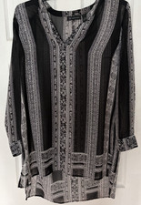 INC International Concepts Women's XL Sheer Tunic Blouse Lightweight Casual picture