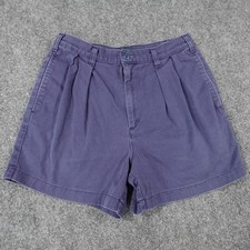 Vintage J Crew Shorts Mens 31 Navy Pleated Chino Cotton Oarsman USA 90s 0965 picture