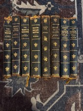 Lot of 8 Antique Thomas Nelson New Century Library Books 1910 Leather Dumas picture